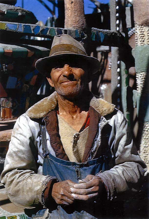 Sam (Simon) Rodia, builder of the Watts Towers - a portrait.